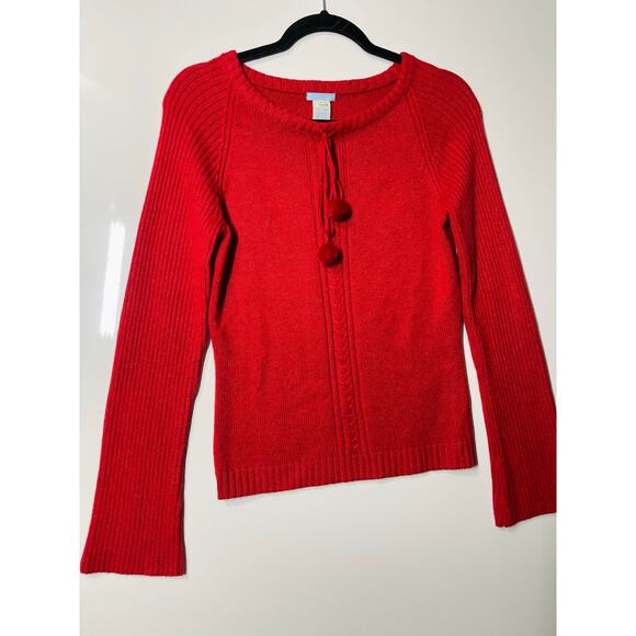 Urchin Marc Sweater Silk Cashmere Blend Red Scoop Neck Preppy Women’s Size Large - Picture 1 of 8